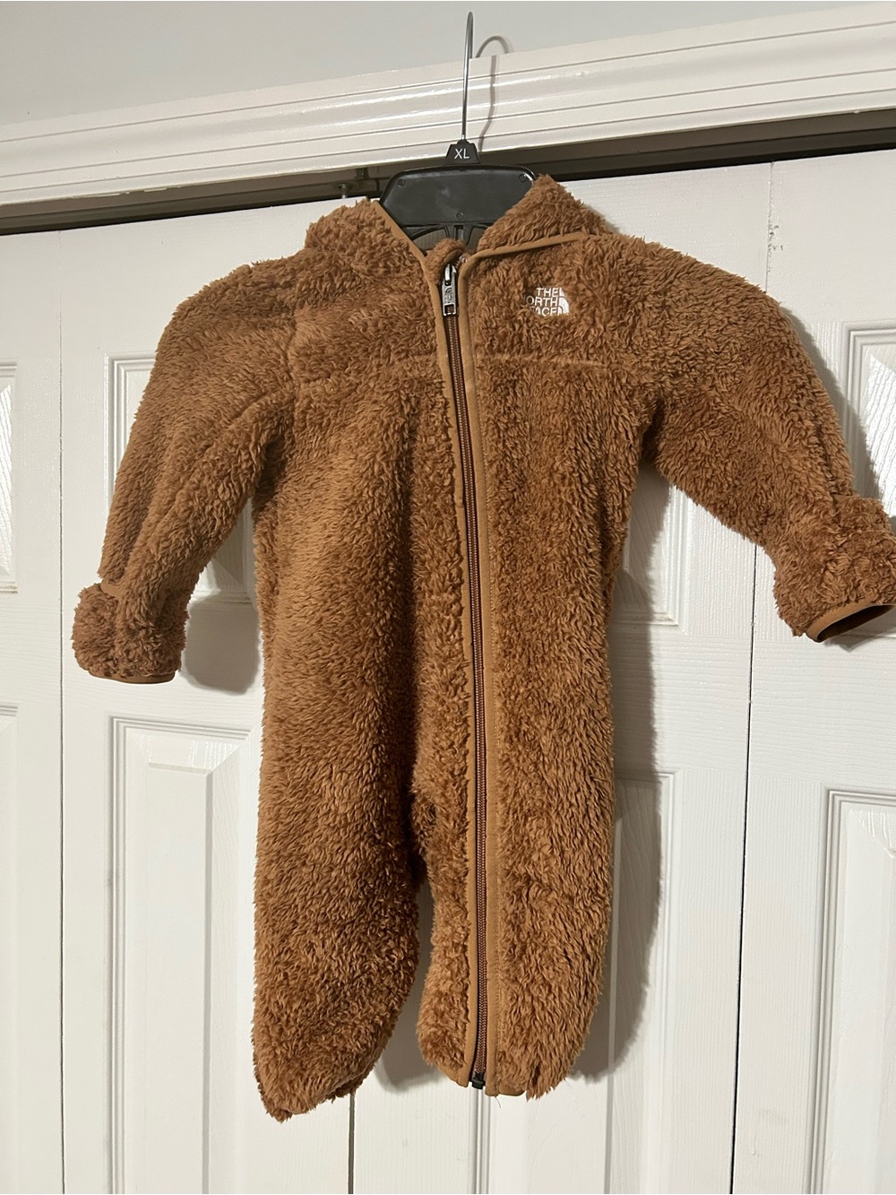 The North Face Brown Sherpa Fleece Hooded One-Piece
